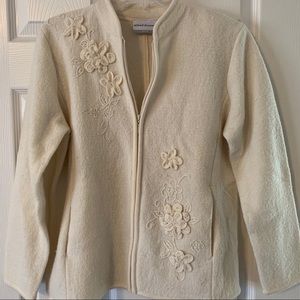 Alfred Dunner 100% Wool Cream Jacket